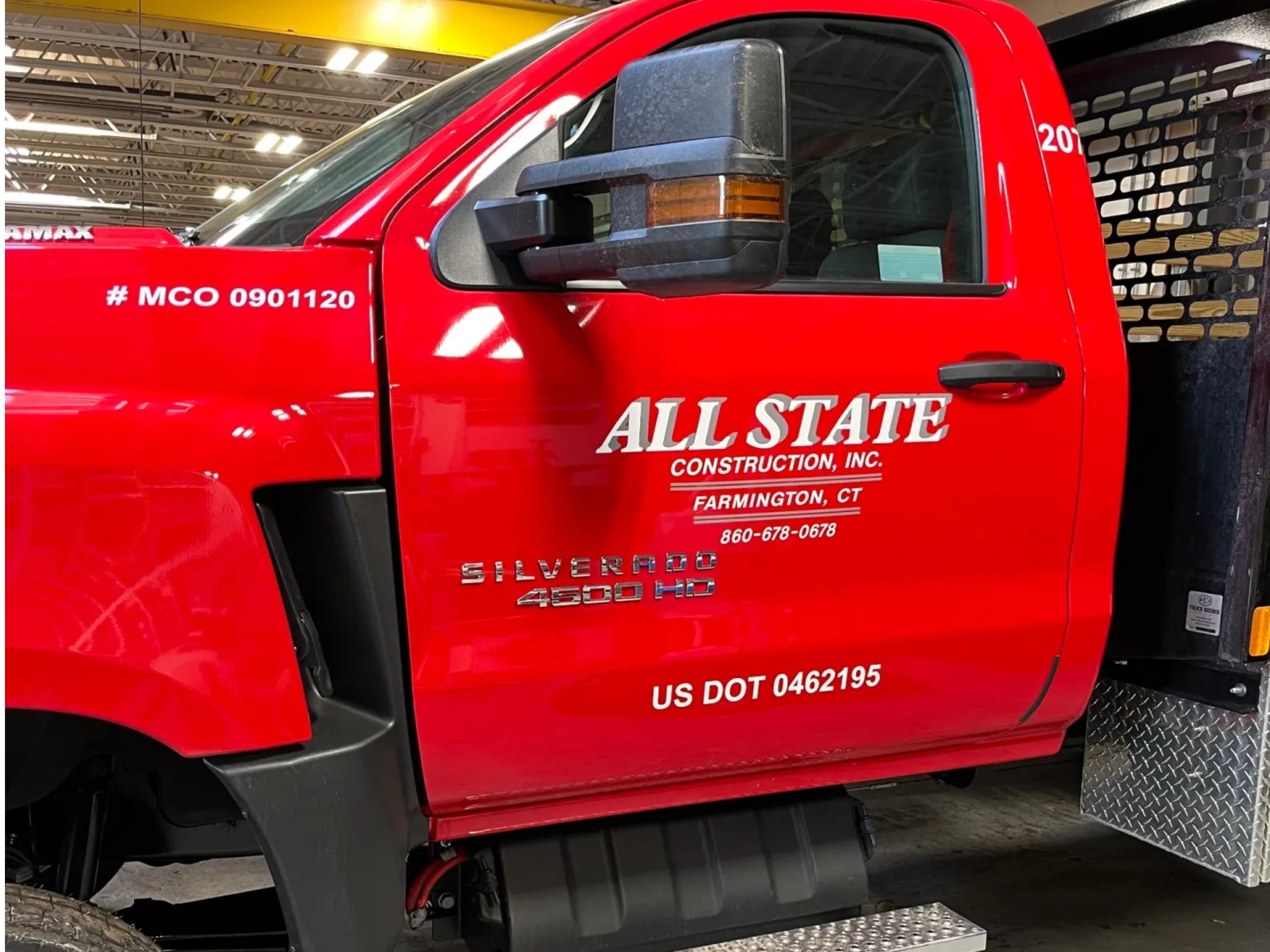 Allstate construction truck lettering